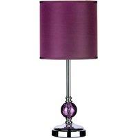 Premier Housewares Chrome Table Lamp w/ Purple Glass Ball, Purple