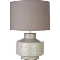Premier Housewares Waverly Table Lamp in Grey Ceramic with Grey Fabric Shade, Grey
