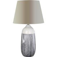 Premier Housewares Welma Table Lamp in Grey Ceramic with Grey Fabric Shade, Grey