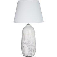 Premier Housewares Welma Table Lamp in White Ceramic with White Fabric Shade, White