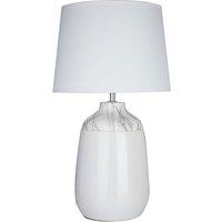 Premier Housewares Wenita Table Lamp in White Ceramic with White Fabric Shade, White