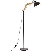 Premier Housewares Blair Floor Lamp - Wood/Black Metal, Black