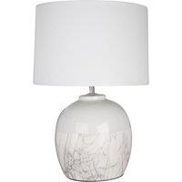 Premier Housewares Whitley Table Lamp in White Ceramic with White Fabric Shade, White