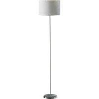 Premier Housewares Forma Chrome Effect Floor Lamp with Cream Waffle Effect Shade, Silver