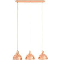 Premier Housewares Jasper Pendant Light 3 Shades - Copper Finish, Brown