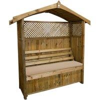 Zest Hampshire Arbour with Seat Pad - Stone, Brown