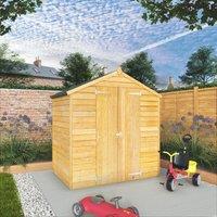 Mercia Overlap Apex Windowless Double Door Value Shed - 6 x 4ft, Brown