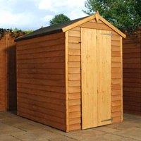 Mercia Overlap Apex Windowless Single Door Value Shed - 6 x 4ft, Brown