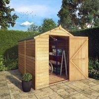 Mercia Overlap Apex Windowless Single Door Value Shed - 8 x 6ft, Brown