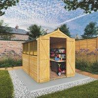 Mercia Overlap Apex Double Door Value Shed - 8 x 6ft, Brown