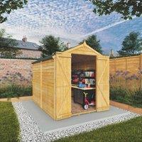 Mercia Overlap Apex Double Door Value Shed - 8' x 6', Brown