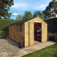 Mercia Overlap Apex Value Shed - 12 x 8ft, Brown