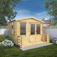 Mercia 19mm Log Cabin with Veranda - 3.3 x 3.4m