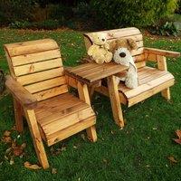 Charles Taylor Little Fellas Children's Wooden Bench/Chair Combination Set - Straight, Brown