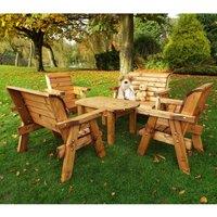 Charles Taylor Little Fellas Deluxe Children's Wooden Table Set, Brown
