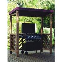 Charles Taylor Dorchester Wooden BBQ Shelter - Burgundy, Brown