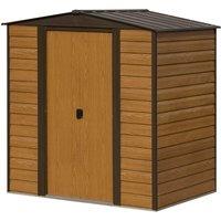 Rowlinson 6 x 5 Woodvale Metal Apex Shed With Floor, Brown