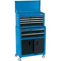 Draper 24" Combined Roller Cabinet and Tool Chest (6 Drawer), Blue