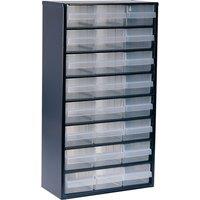 Raaco 1224-02 Metal Cabinet 24 Drawer, Black