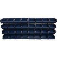 Raaco Bin Wall Panel with 32 Bins, Black
