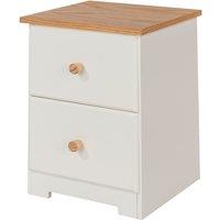 Core Products Contino 2 Drawer Petite Bedside Cabinet, Cream