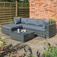 Rowlinson Vienna Lounger Set in Grey Weave, Grey
