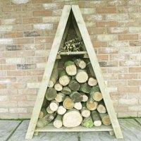 Shire Pressure-Treated Medium Triangular Tongue & Groove Log Store, Brown