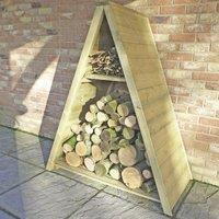 Shire Pressure-Treated Large Triangular Tongue & Groove Log Store, Brown