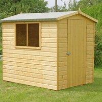 Shire Lewis Handmade Shed - 7ft x 5ft, Brown