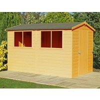 Shire Lewis Handmade Shed - 10ft x 6ft, Brown