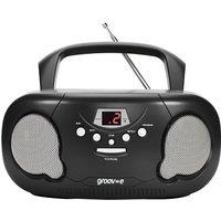 Groov-e Original Boombox Portable CD Player with Radio - Black, Black