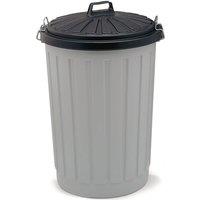 Addis 90L Round Dustbin - Grey & Black, Grey