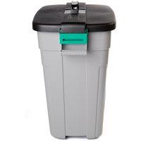 Addis 90L Rectangular Dustbin - Grey & Black, Grey
