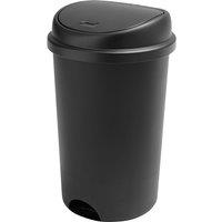 Addis 50L Press Top Plastic Bin - Black, Black
