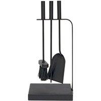 JVL Belmont 4-Piece Fireside Companion Curve Tool Set - Black
