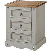 Core Products Halea 3 Drawer Bedside Cabinet - Grey, Grey