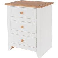 Core Products Felka 3 Drawer Bedside Cabinet, White