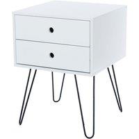 Core Products Tulo White and Metal 2 Drawer Bedside, White