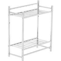 Premier Housewares Wall Mounted 2 Tier Towel Shelves - Chrome, Silver
