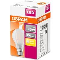 Osram Classic A 40W LED Filament Frosted BC Bulb - Warm White, White