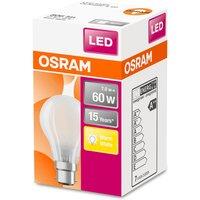 Osram Classic A 60W LED Filament Frosted BC Bulb - Warm White