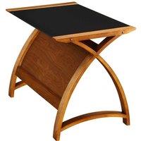 Jual Helsinki Curve Walnut/Glass Laptop Desk 900, Brown