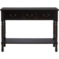 Heritage Console Table 3 Drawers Black Finish, Black