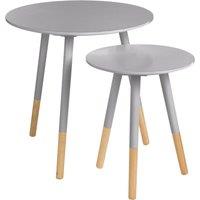 Viborg Round Side Table Set of 2 - Grey, Grey