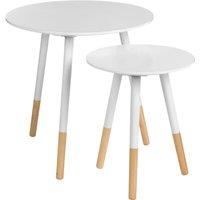 Viborg Round Side Table Set of 2 - White, White