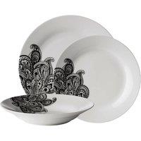 Premier Housewares 12-Piece Avie Prince Dinner Set - Black