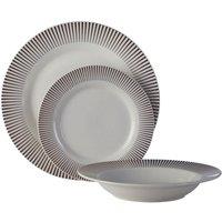 Premier Housewares 12 pc Spoke Porcelain Dinner Set - White, White