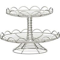 Premier Housewares 2 Tier Wire Cake Stand - Cream