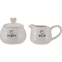 Premier Housewares Charm Milk and Sugar Set - White