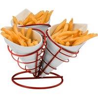 Premier Housewares 3-Cone French Fries Stand Set - Red